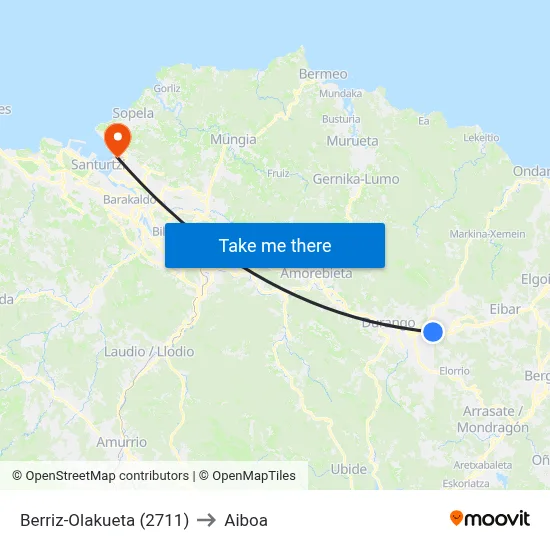 Berriz-Olakueta (2711) to Aiboa map