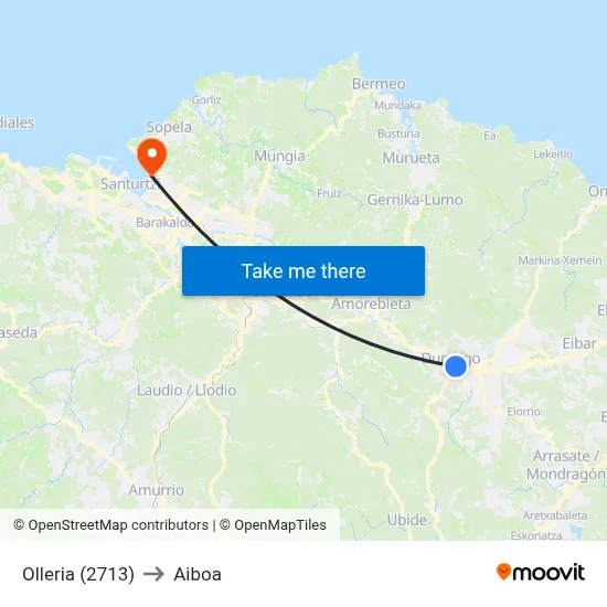 Olleria (2713) to Aiboa map