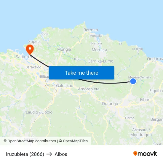 Iruzubieta (2866) to Aiboa map
