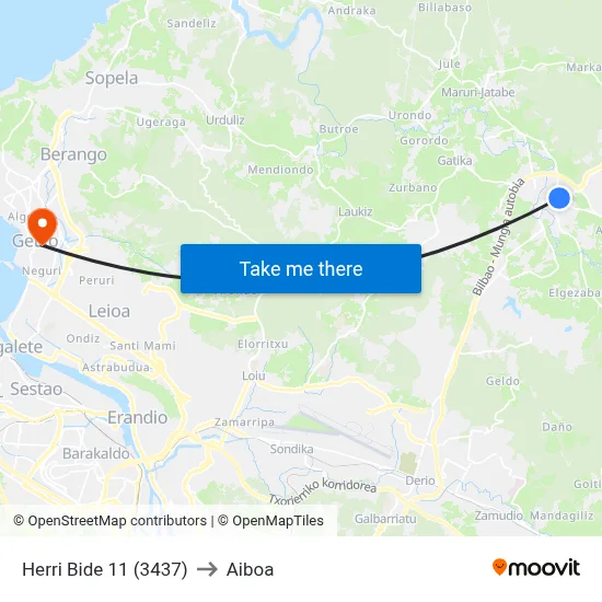 Herri Bide 11 (3437) to Aiboa map