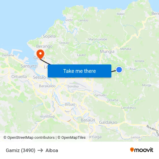 Gamiz (3490) to Aiboa map