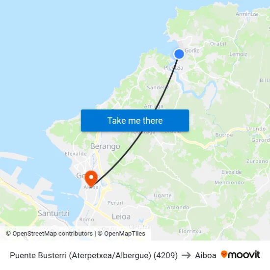 Puente Busterri (Aterpetxea/Albergue) (4209) to Aiboa map