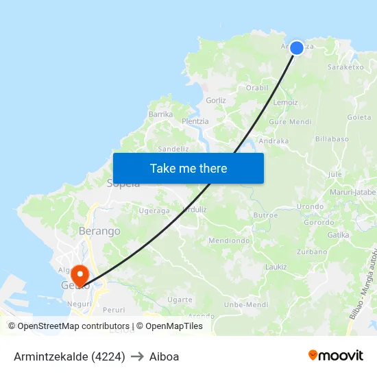 Armintzekalde (4224) to Aiboa map