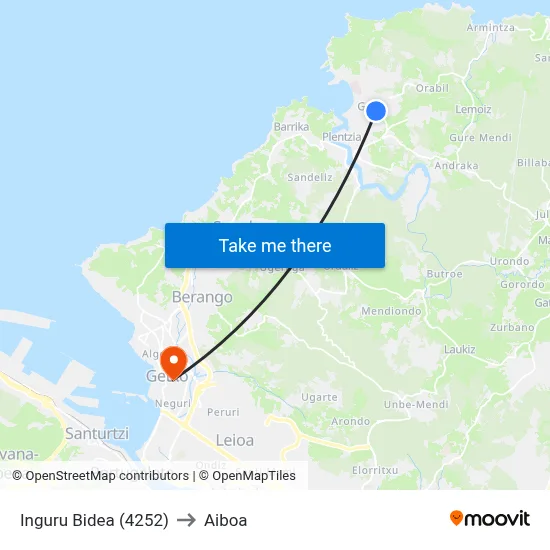 Inguru Bidea (4252) to Aiboa map