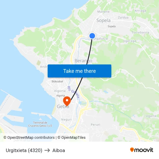 Urgitxieta (4320) to Aiboa map