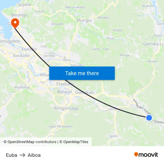 Euba to Aiboa map
