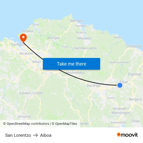 San Lorentzo to Aiboa map