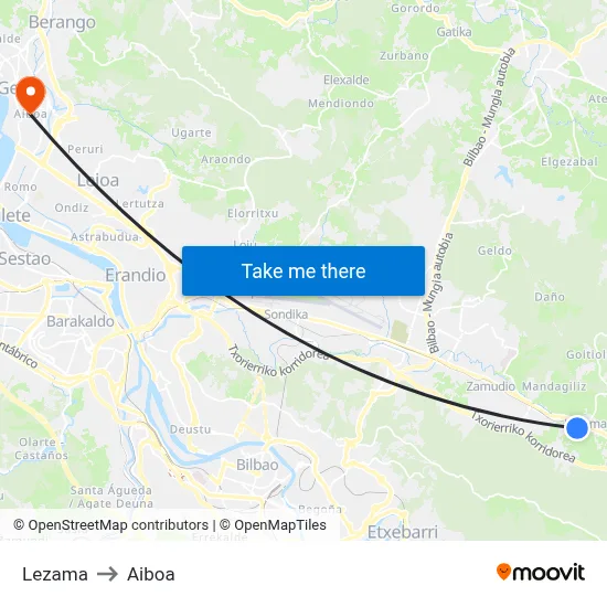 Lezama to Aiboa map