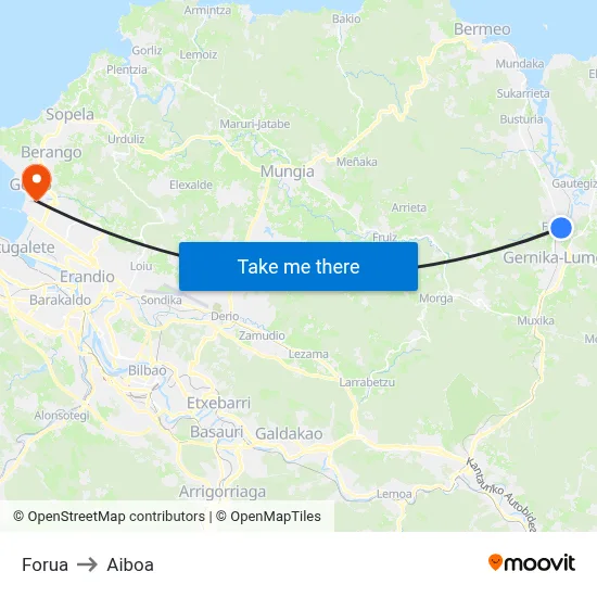 Forua to Aiboa map