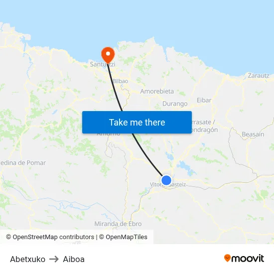Abetxuko to Aiboa map