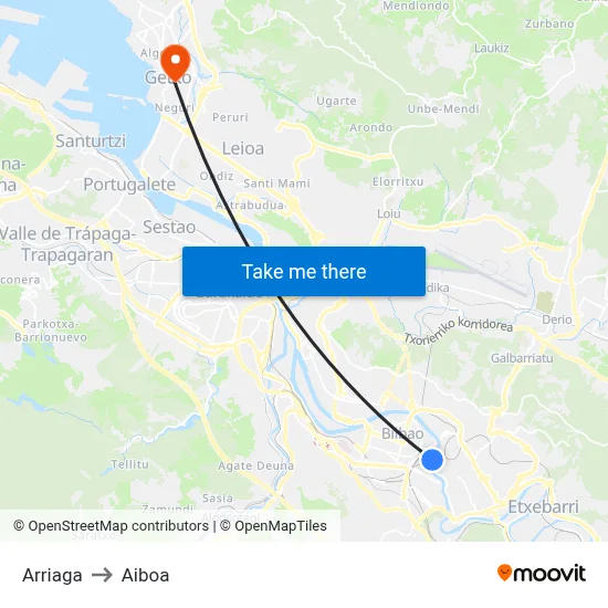Arriaga to Aiboa map