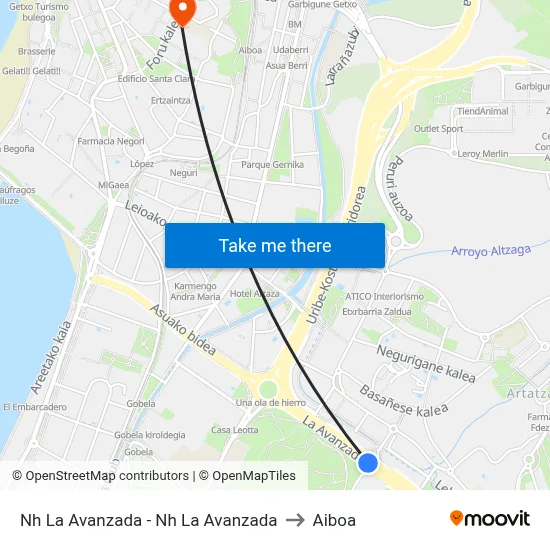 Nh La Avanzada - Nh La Avanzada to Aiboa map