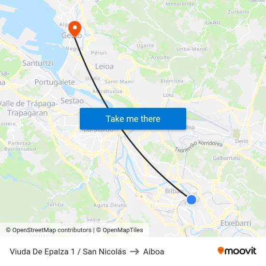 Viuda De Epalza 1 / San Nicolás to Aiboa map
