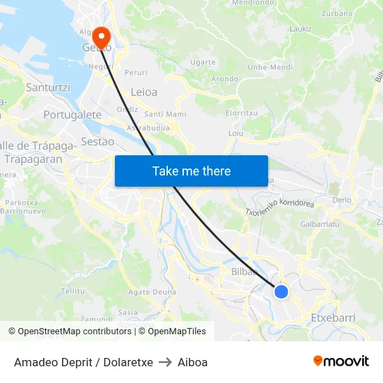 Amadeo Deprit / Dolaretxe to Aiboa map