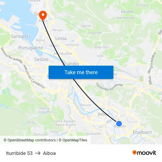 Iturribide 53 to Aiboa map