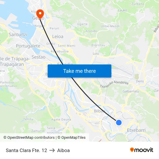 Santa Clara Fte. 12 to Aiboa map