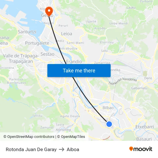 Rotonda Juan De Garay to Aiboa map