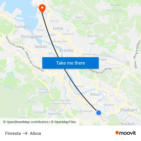 Floresta to Aiboa map