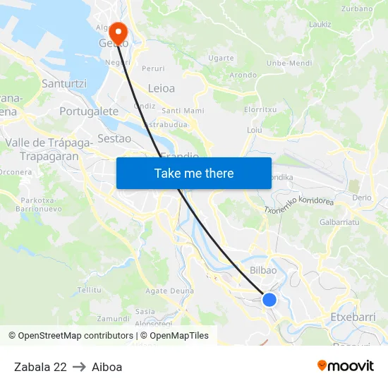 Zabala 22 to Aiboa map