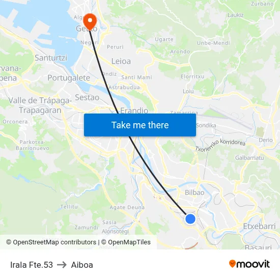 Irala Fte.53 to Aiboa map