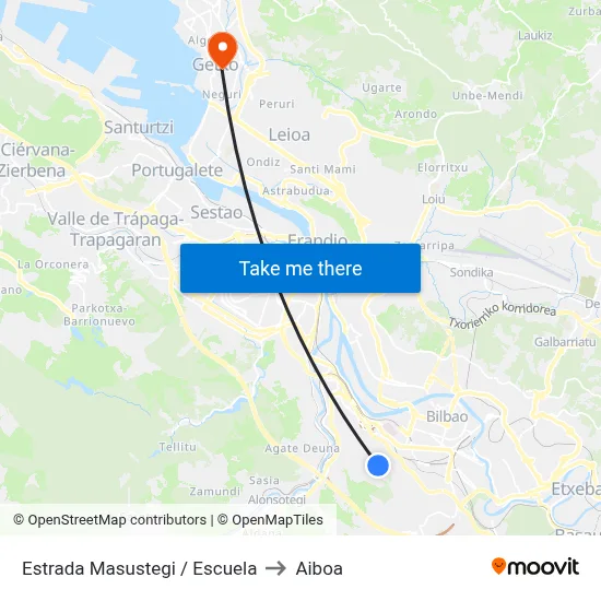 Estrada Masustegi / Escuela to Aiboa map