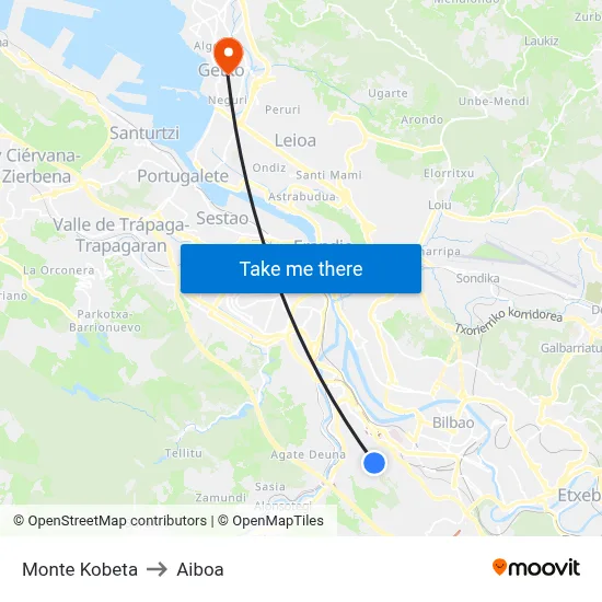 Monte Kobeta to Aiboa map