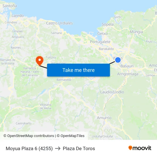 Moyua Plaza 6 (4255) to Plaza De Toros map