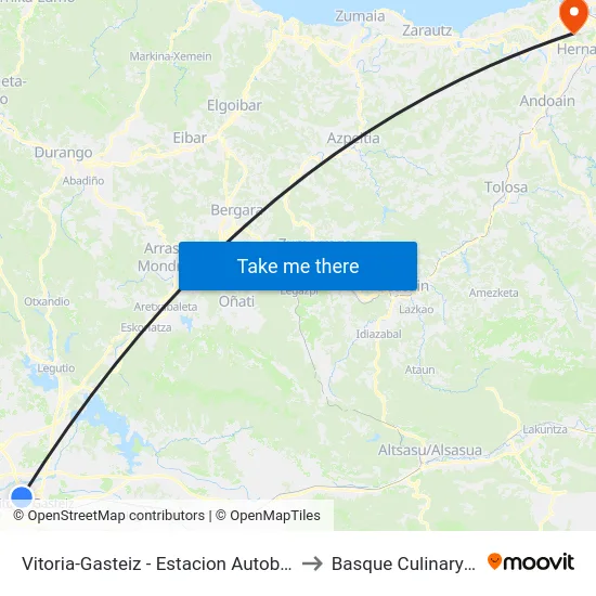 Vitoria-Gasteiz - Estacion Autobuses Lakua to Basque Culinary Center map