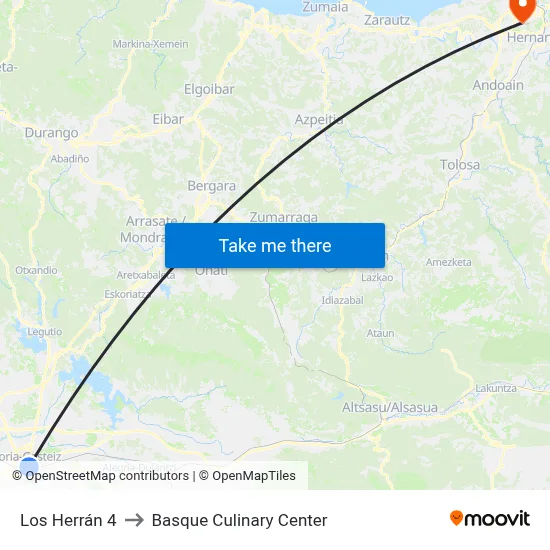 Los Herrán 4 to Basque Culinary Center map