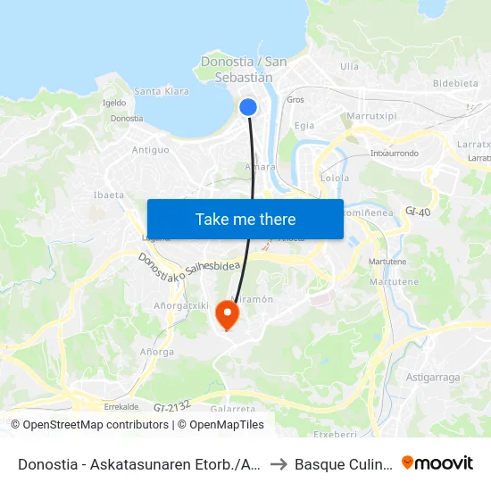 Donostia - Askatasunaren Etorb./Avda. De La Libertad, 34 to Basque Culinary Center map