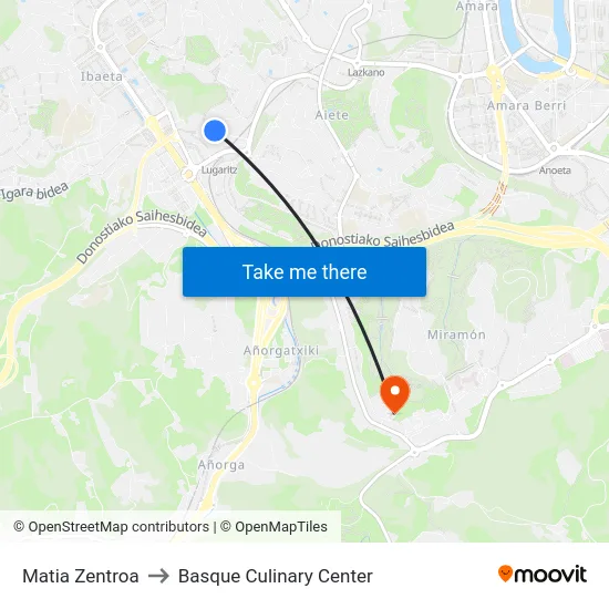 Matia Zentroa to Basque Culinary Center map