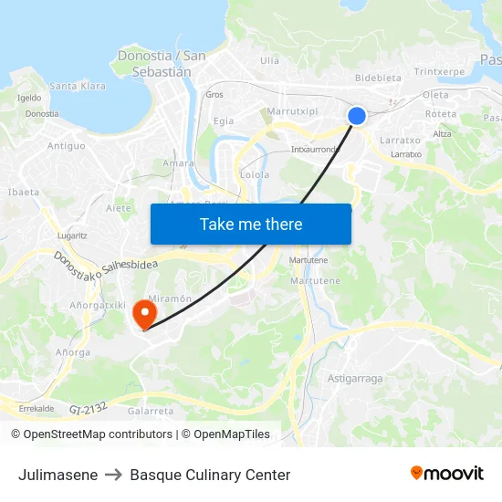Julimasene to Basque Culinary Center map