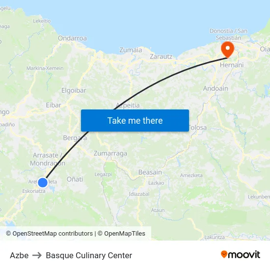 Azbe to Basque Culinary Center map