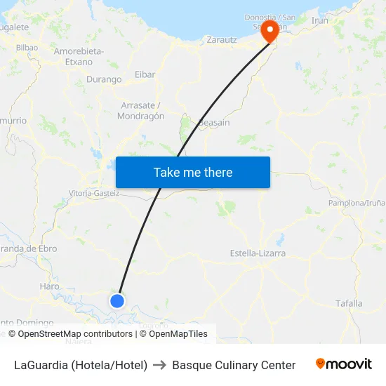 LaGuardia (Hotela/Hotel) to Basque Culinary Center map