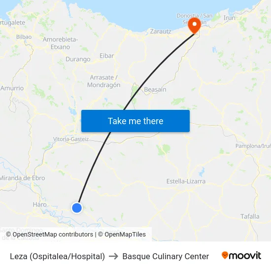 Leza (Ospitalea/Hospital) to Basque Culinary Center map