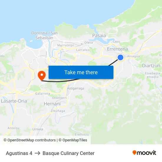 Agustinas 4 to Basque Culinary Center map