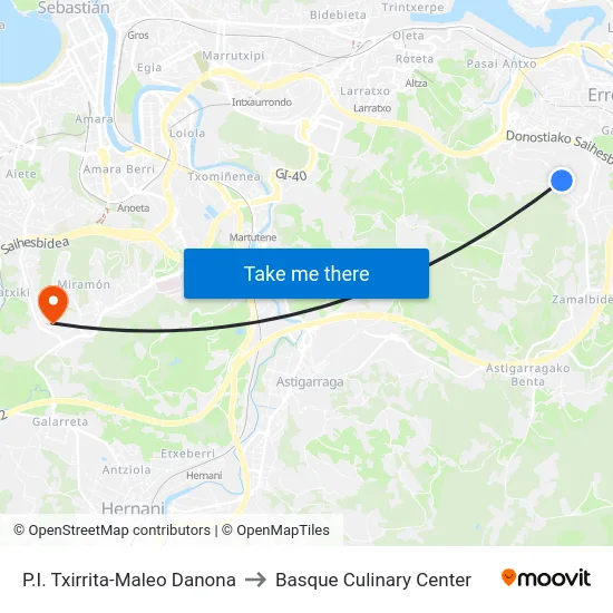 P.I. Txirrita-Maleo Danona to Basque Culinary Center map