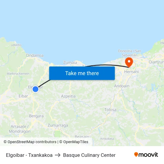Elgoibar - Txankakoa to Basque Culinary Center map