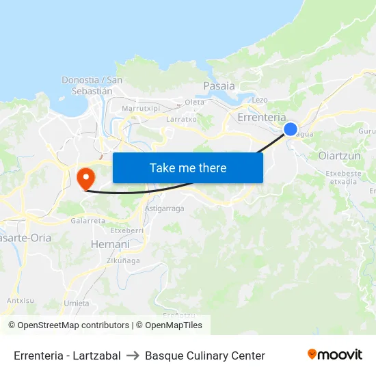 Errenteria -  Lartzabal to Basque Culinary Center map