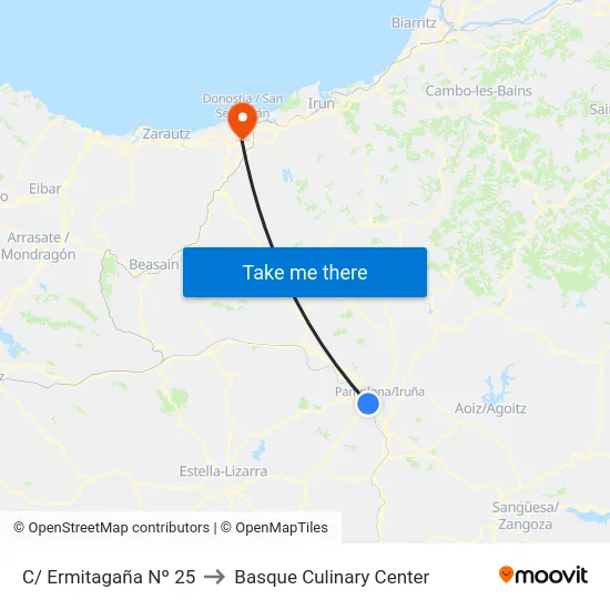 C/ Ermitagaña Nº 25 to Basque Culinary Center map