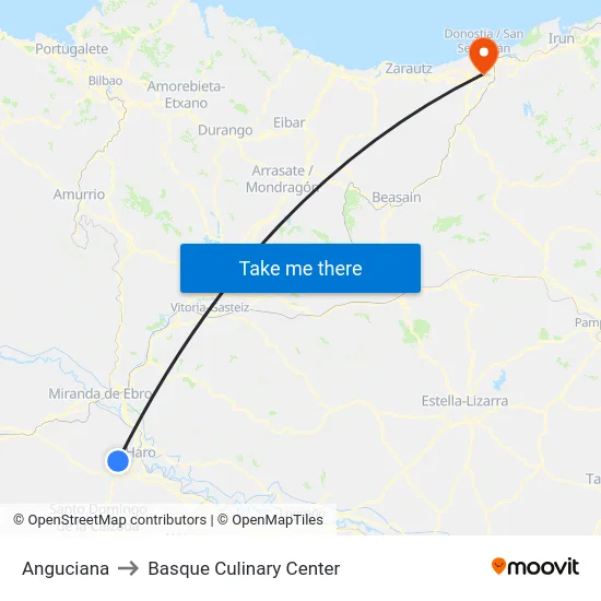 Anguciana to Basque Culinary Center map