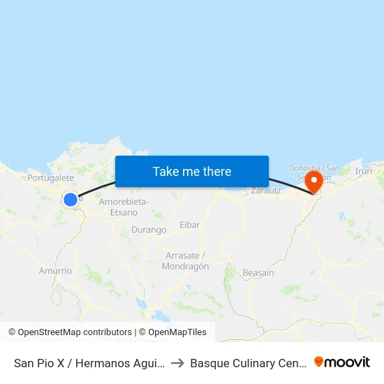 San Pio X / Hermanos Aguirre to Basque Culinary Center map
