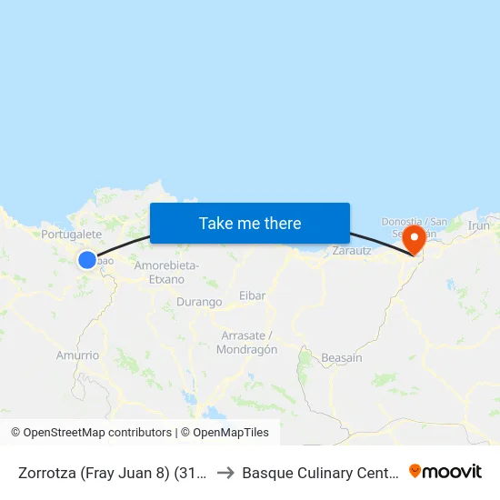 Zorrotza (Fray Juan 8) (311) to Basque Culinary Center map