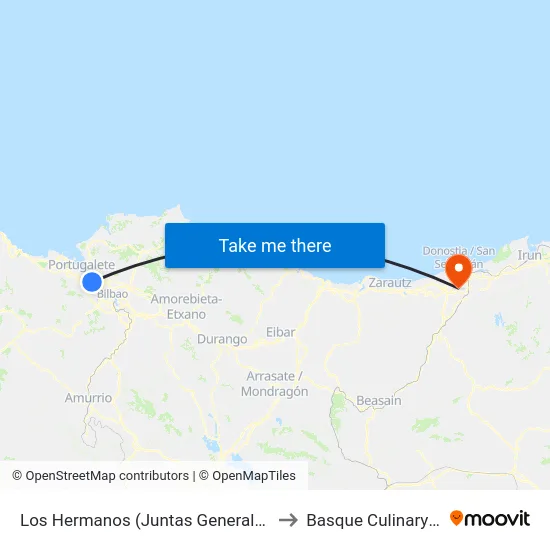 Los Hermanos (Juntas Generales 30) (410) to Basque Culinary Center map