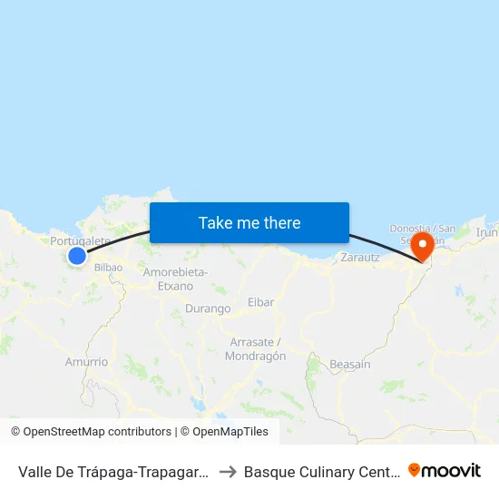 Valle De Trápaga-Trapagaran to Basque Culinary Center map