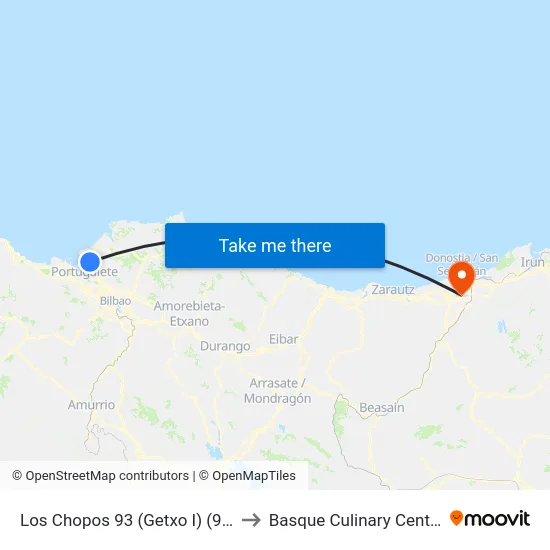 Los Chopos 93 (Getxo I) (97) to Basque Culinary Center map