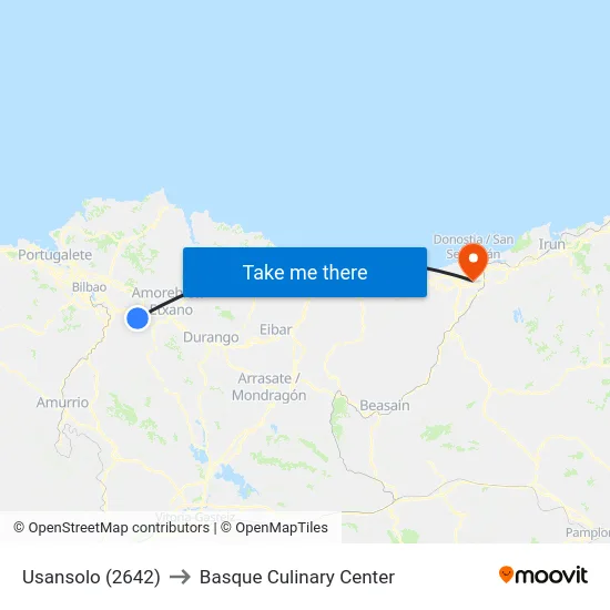 Usansolo (2642) to Basque Culinary Center map