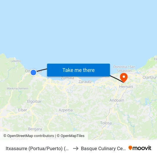 Itxasaurre (Portua/Puerto) (3432) to Basque Culinary Center map