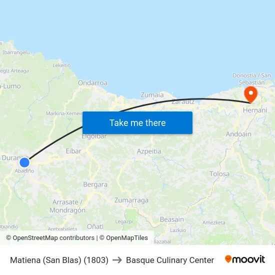 Matiena (San Blas) (1803) to Basque Culinary Center map