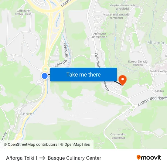 Añorga Txiki I to Basque Culinary Center map
